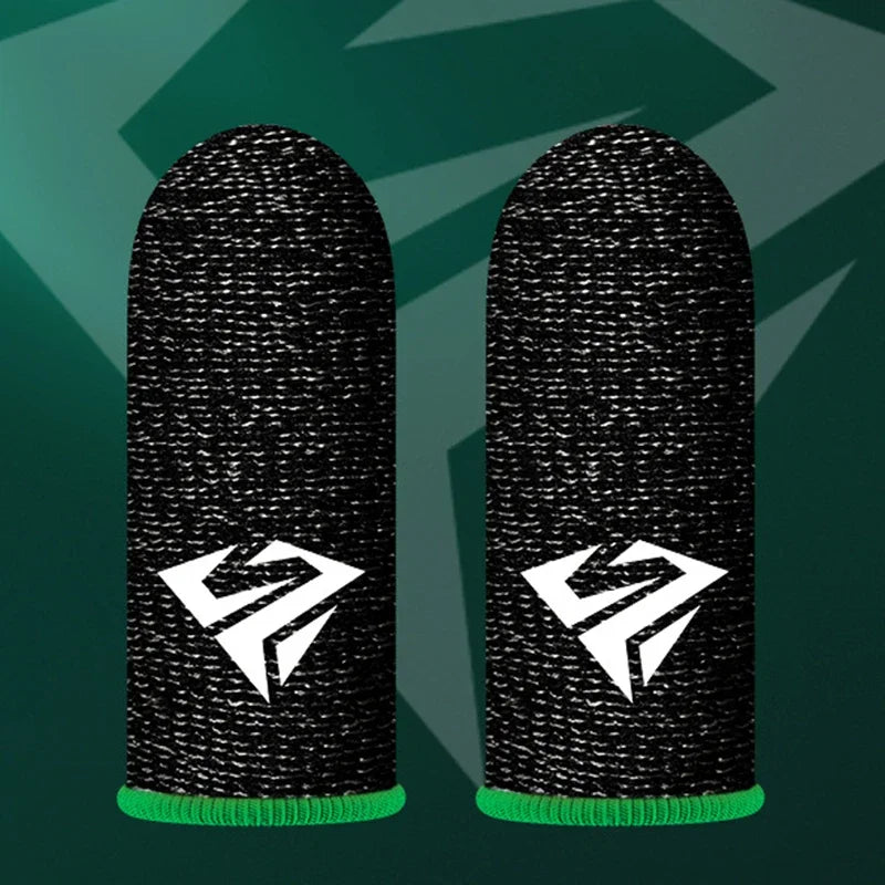 2 Pcs Game Fingertip Gloves Sweatproof Anti-Slip Gamer Thimbles Touch Screen Finger Sleeve Breathable Fingertip Cover for Gamer