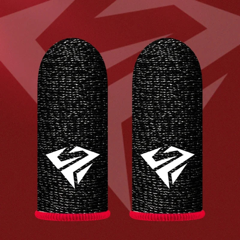 2 Pcs Game Fingertip Gloves Sweatproof Anti-Slip Gamer Thimbles Touch Screen Finger Sleeve Breathable Fingertip Cover for Gamer