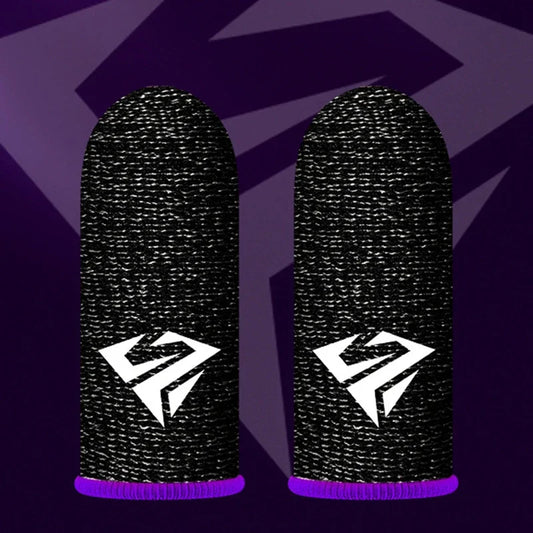 2 Pcs Game Fingertip Gloves Sweatproof Anti-Slip Gamer Thimbles Touch Screen Finger Sleeve Breathable Fingertip Cover for Gamer